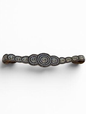 Beaded Crystal Medallion stretch belt